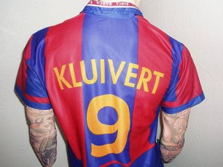 Patrick Kluivert Barcelona Jersey Vtg 90s FCB Soccer L