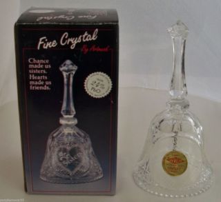 1988 Fine Crystal Bell by Artmark Lead Crystal Sister Bell Mint in Box