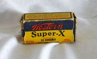 Vintage Western Super x 22 Short Ammo Box Empty