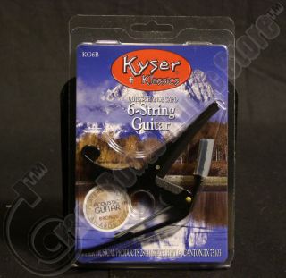 Kyser 6 String Electric Acoustic Guitar Capo Black KG6B