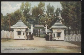 Postcard Newark Ohio Lake Hiawatha Entrance 1907