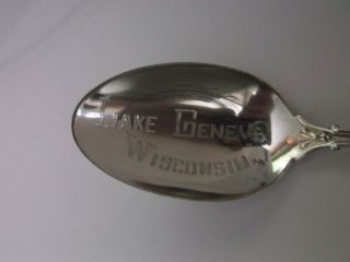 Sterling Silver Wisconsin Lake Geneva Vintage Souvenir Spoon