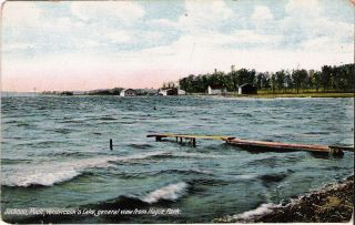 Postcard Michigan Jackson Vandercook Lake View from Hague Park CA 1907