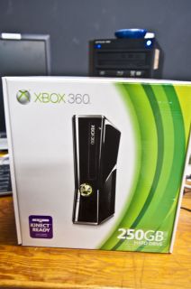 Microsoft Xbox 360 S (Latest Model)  250 GB Glossy Black Console   NEW