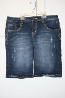 Girls Justice Bermuda Denim Shorts Size 14 1 2 EUC
