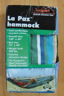 Texsport La Paz Hammock Brand New Never Used 14258 Colorful Cotton 120