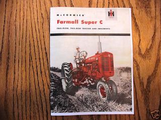 Farmall Super C 2 Plow 2 Row Tractor Sales Catalog