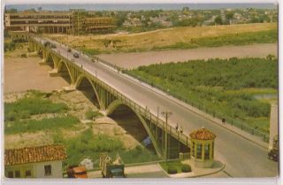 Laredo Texas Postcard International Bridge Nuevo Laredo Mexico c1960s