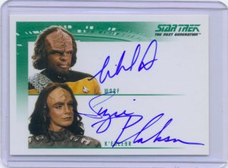 2005 Quotable Star Trek TNG Michael Dorn Suzie Plakson Dual Autograph