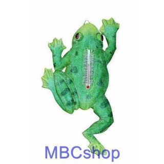 Large Green Frog Resin Thermometer Indoor/Outdoor C/F Scale, NIB OoP