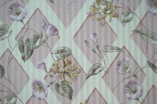 Pink Lattice Garden Cotton Drapery Upholstery Fabric