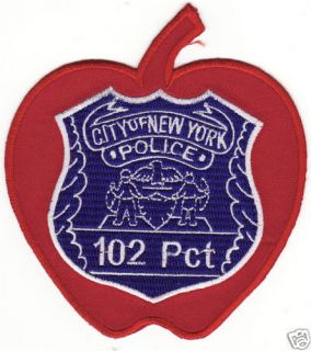 City of New York NY 102 Precinct Big Apple Police Patch
