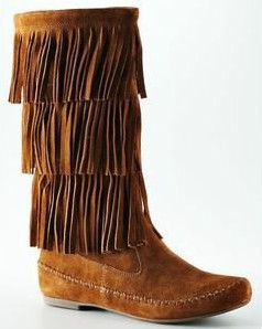 Lauren Conrad LC MIKKA Fringe Chestnut Midcalf Boots STUNNING NIB Size