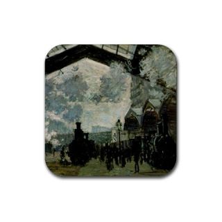 Claude Monet Saint Lazare Station Rubber 4 Coasters Set