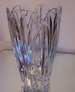 Lead Crystal Vase 10 by Block Hand Made Stamped Petal Scallop Design