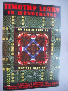 Timothy Leary Wonderland Poster Blotter Acid Art Signed