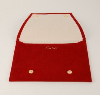 Cartier Watch Jewelry Leather Suede Pouch Brand New