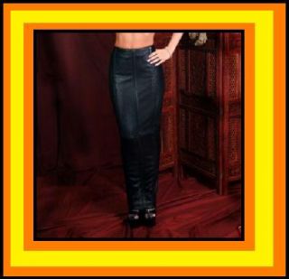 New Cuir Leder Rock Leather Hobble Laced Skirt JUPE S33