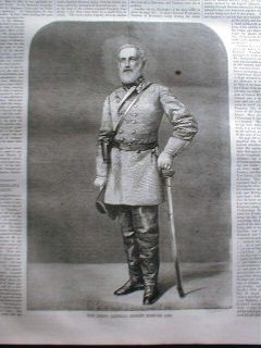 Civil War Newspaper w Cover Engraving Confed Gen Robert E Lee