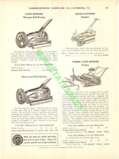 1917 Antique Paragon Clover Leaf Lawn Mower Catcher Ad