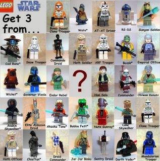 Lego Star Wars Lot of 3 Minifig Sith Jedi Droid Clone