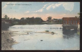 Postcard Leavittsburg Ohio Power Plant Dam View 1907