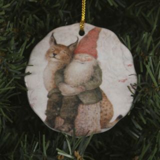 Christmas Ceramic Ornament Lennart Helje Tomte Lynx 1992
