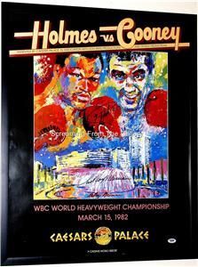 Leroy Neiman Larry Holmes Hand Signed PSA Boxing Poster