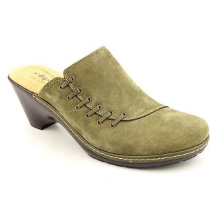 Softspots Leonora Womens Size 7 Green Wide Leather Clogs Shoes