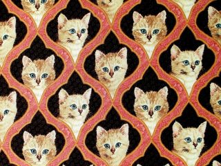 Lesley Anne Ivory Cats Cotton Fabric Cat Kittens Feline Quilting