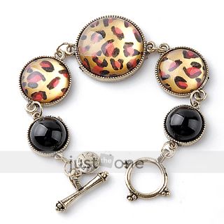 Vintage Women Glamorous Leopard Grain Buckles Bracelet