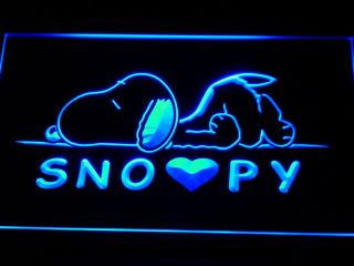 G139 B Snoopy Peanuts Cartoon Decor Neon Light Sign