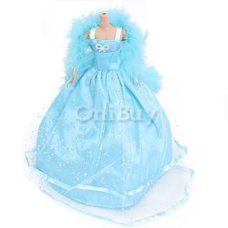 Bleu Robe de Mariée Robe de Princessee Pour Les Poupées Barbie for