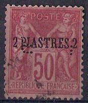 France Old Stamp Levant with perforation Perfin