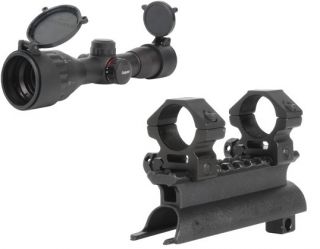SKS SCOPE PACKAGE 4X32 RED / GREEN ILLUMINATED RETICLE SCOPE W/ MOUNT