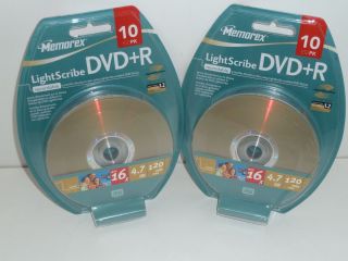Memorex Lightscribe DVD R 10 Pack New Unopened