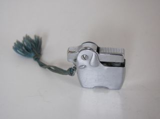  Miniature Figural Dog Lite Crown Lighter Tassle Leash Watch Fob Mint