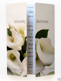 Wedding Invitation Stationery White Calla Lily Bouquet