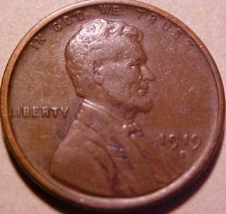 1919 s Lincoln 1c Cent Penny L K Shipping Is Free