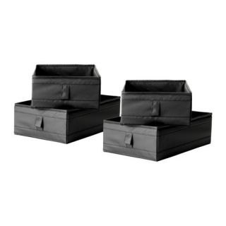 Skubb Storage Boxes Set of 4 Black or White for Drawers Closets