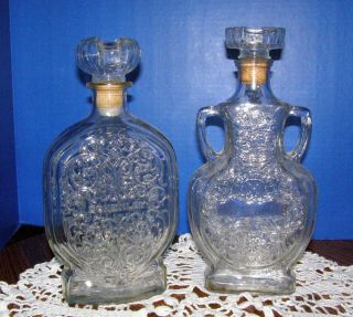 Vintage Schenley Old Charter Liquor Bottles Full Size W Tops Rare Set