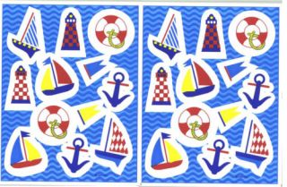 Nautical Theme Sailboat Hallmark Stickers Lighthouse