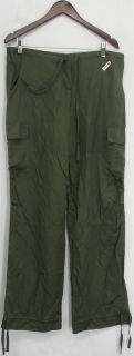 Belle Gray by Lisa Rinna Sz 14 Cargo Pants w/ Drawstring Olive Green