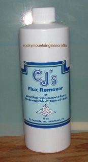 CJs Flux Remover Liquid 16 oz Stained Glass Cleaner Flux Remover