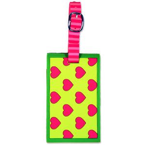Little Miss Matched Luggage Tag Funky Pink Green