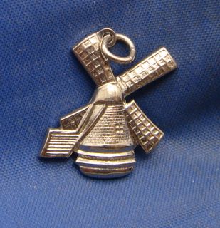 Vintage Silver Dutch Windmill Charm Marked Sterling