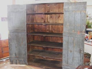 Old Aged Wood Wooden Cabinet Cupboard Closet Linen Organizer