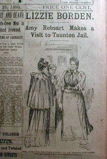 1893 Boston newspapers LIZZIE BORDEN TRIAL begins at NEW BEDFORD