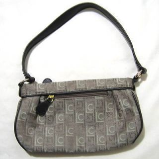 Liz Claiborne Grey Signature Canvas Hobo Handbag Shoulder Bag