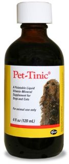 Pet Tinic Liquid Vitamin Mineral Supplement for Dogs and Cats 4oz